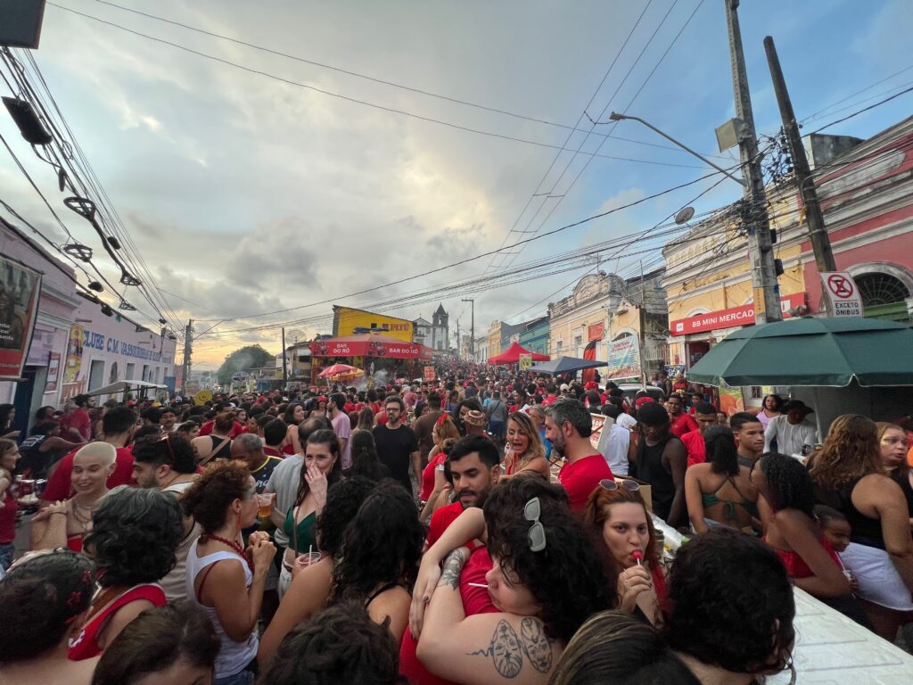 Street party in Recife, Brazil with live music