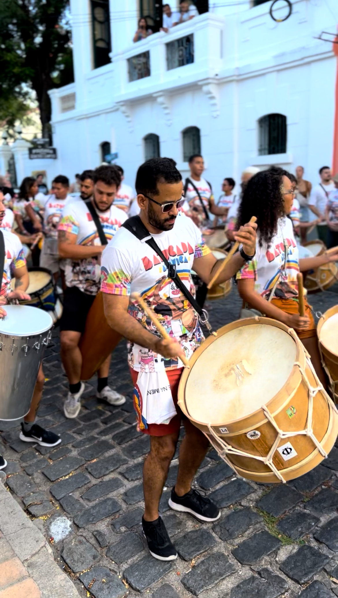 Percussion musicians performing in Recife during a Musical Getaways music journey